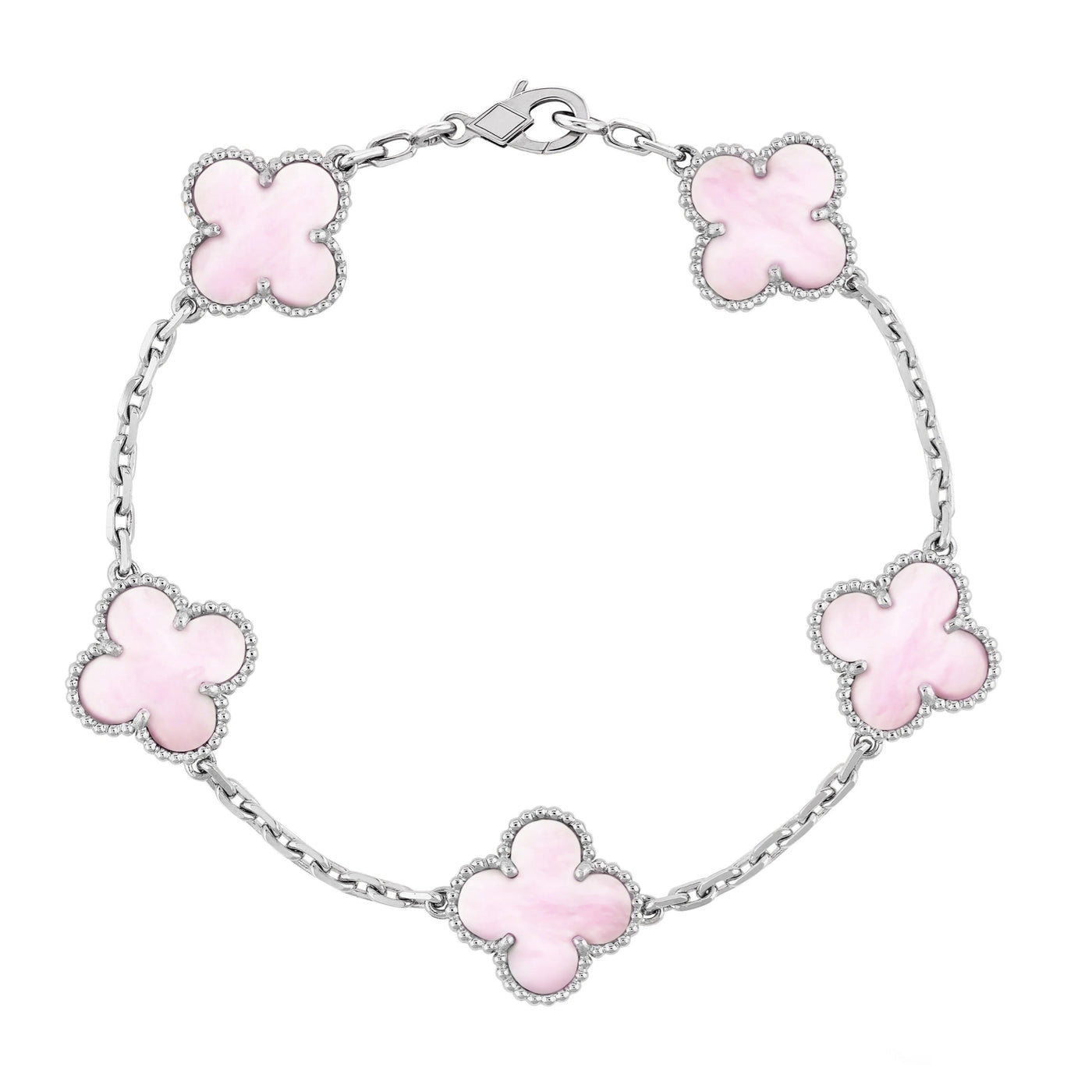 Silberrosa | Klavertje Vier Armband