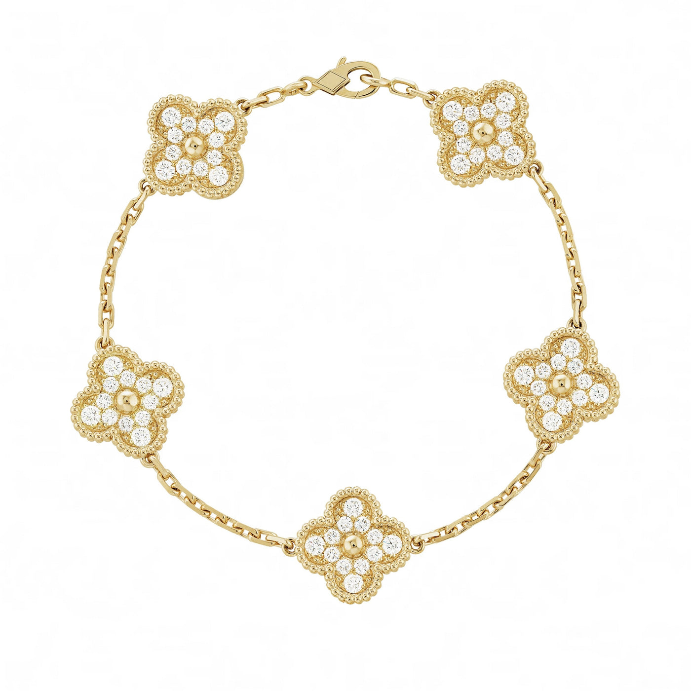 Gouden | Klaverdiamantarmband