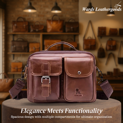 Grady | Classic Leather Shoulder Bag with Vintage Buckle Detail