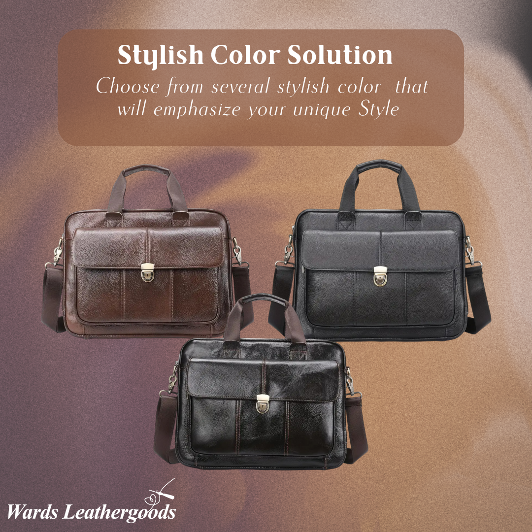 Wyatt | Heritage Leather Briefcase with Secure Lock Flap