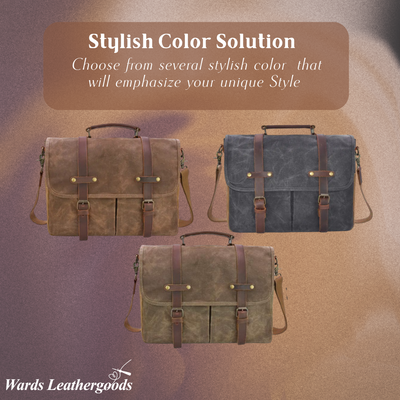 Bennett | Vintage Canvas Messenger with Leather Straps