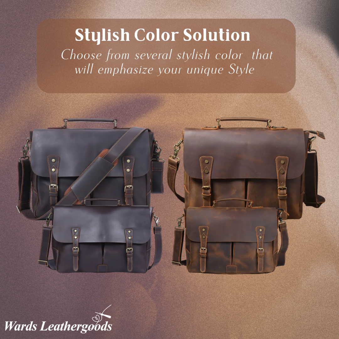 Beau | Vintage Leather Messenger with Classic Buckle Flap