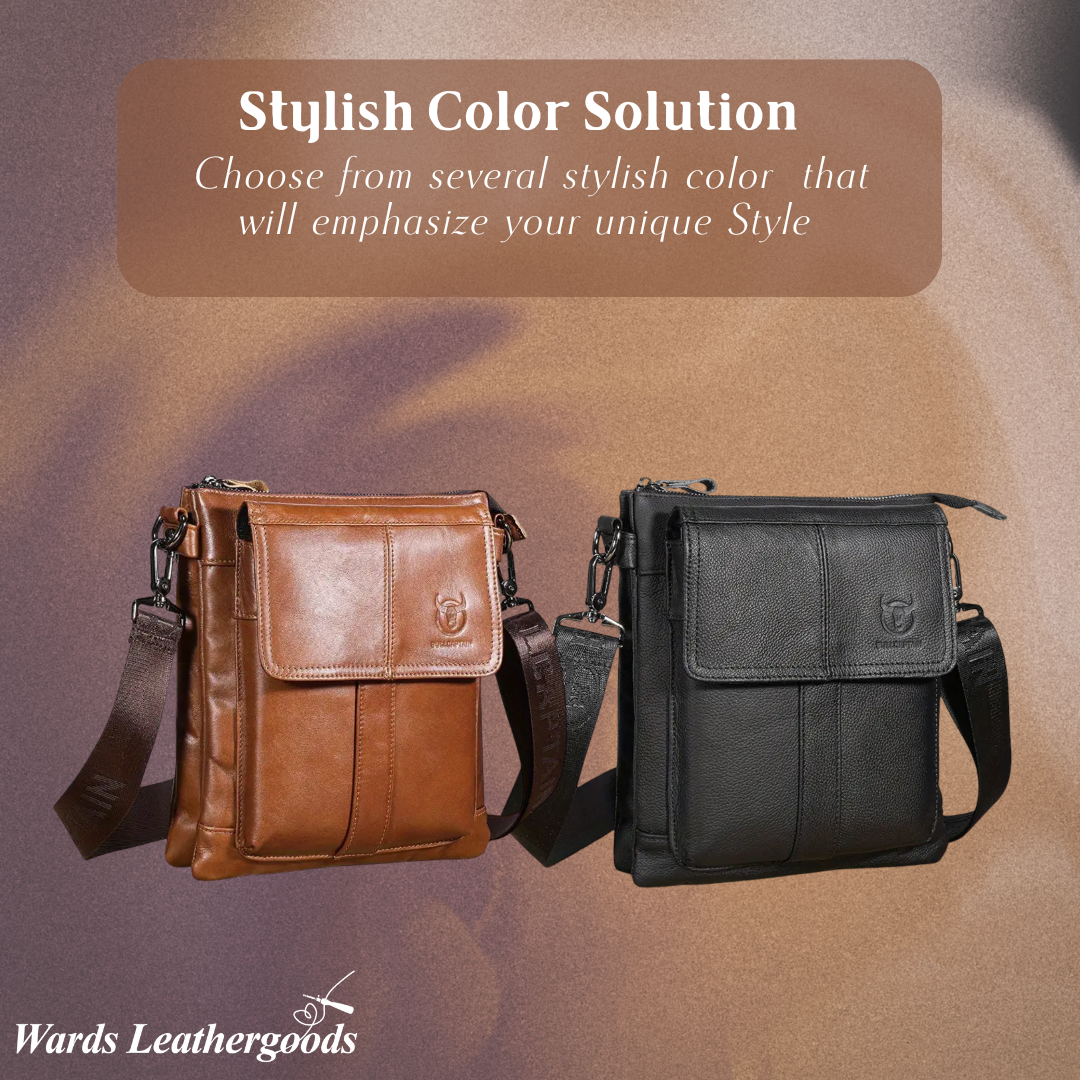 Colton | Slim Leather Crossbody with Flap Pocket Design