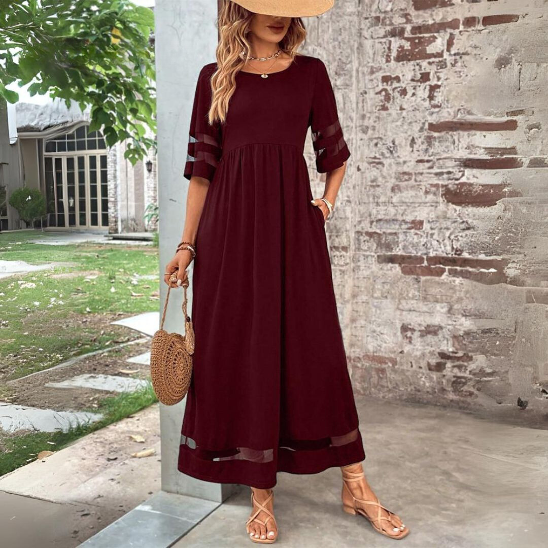 Aira™ - Elegant A-Line Midi Dress