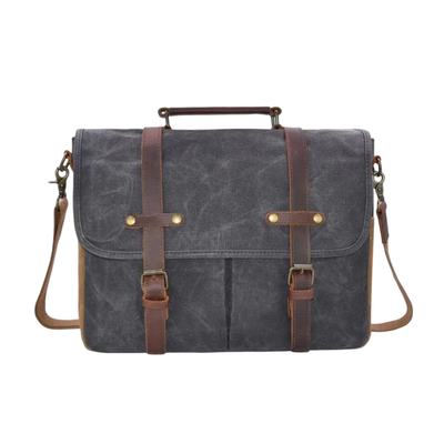 Bennett | Vintage Canvas Messenger with Leather Straps