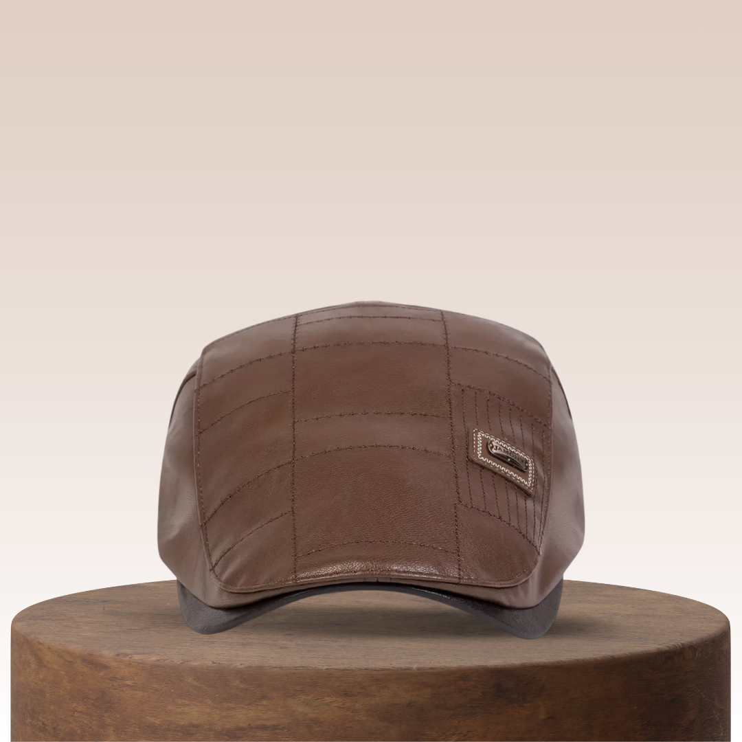 Brendon | Men's Classic Leather Newsboy | Cap
