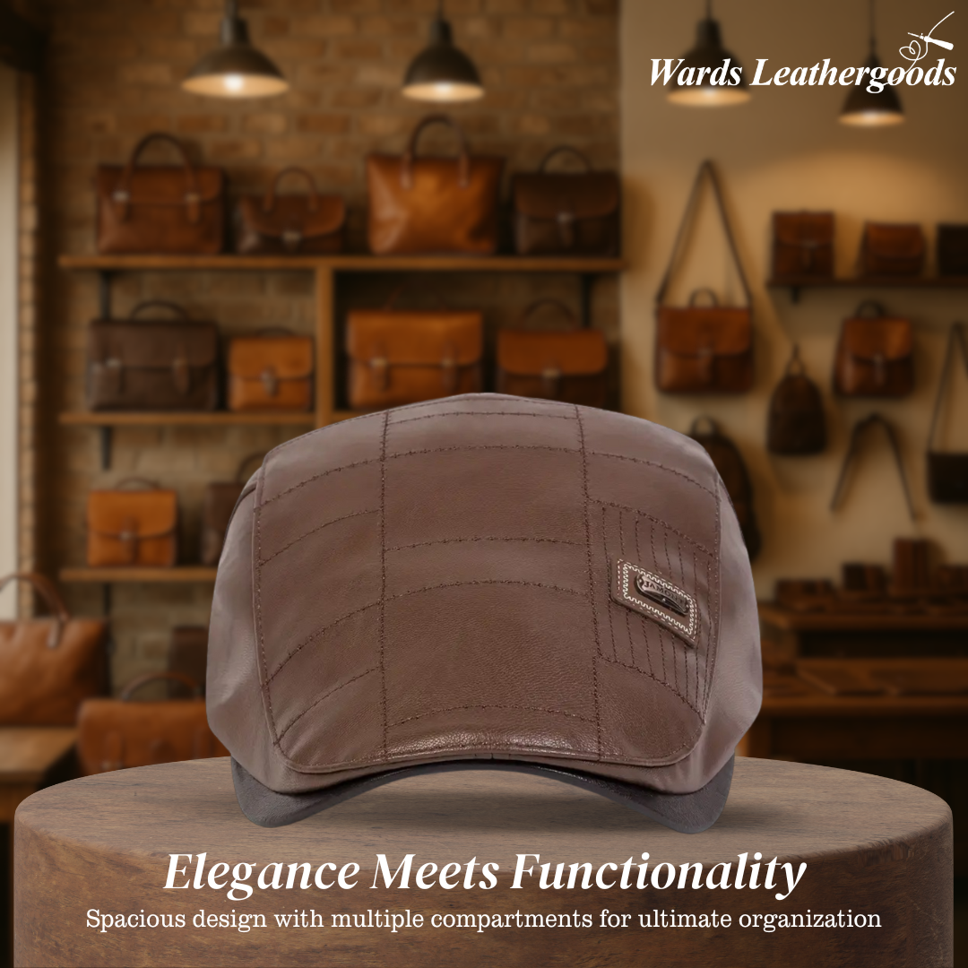 Brendon | Men's Classic Leather Newsboy | Cap