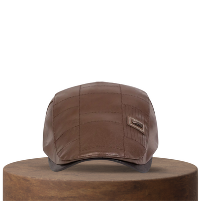 Brendon | Men's Classic Leather Newsboy | Cap