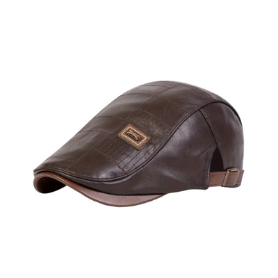 Brendon | Men's Classic Leather Newsboy | Cap