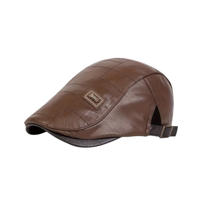 Brendon | Men's Classic Leather Newsboy | Cap