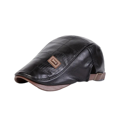 Brendon | Men's Classic Leather Newsboy | Cap