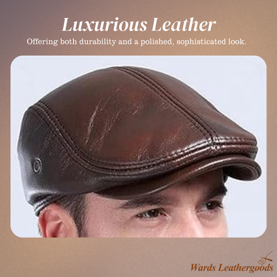 Brendon | Men's Classic Leather Newsboy | Cap