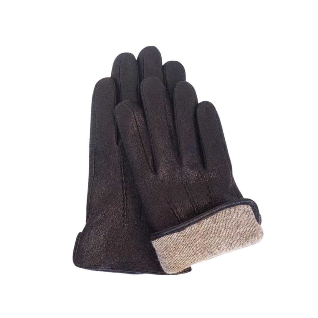 Henry | Deer Pattern Goatskin Leather Winter Gloves for Men