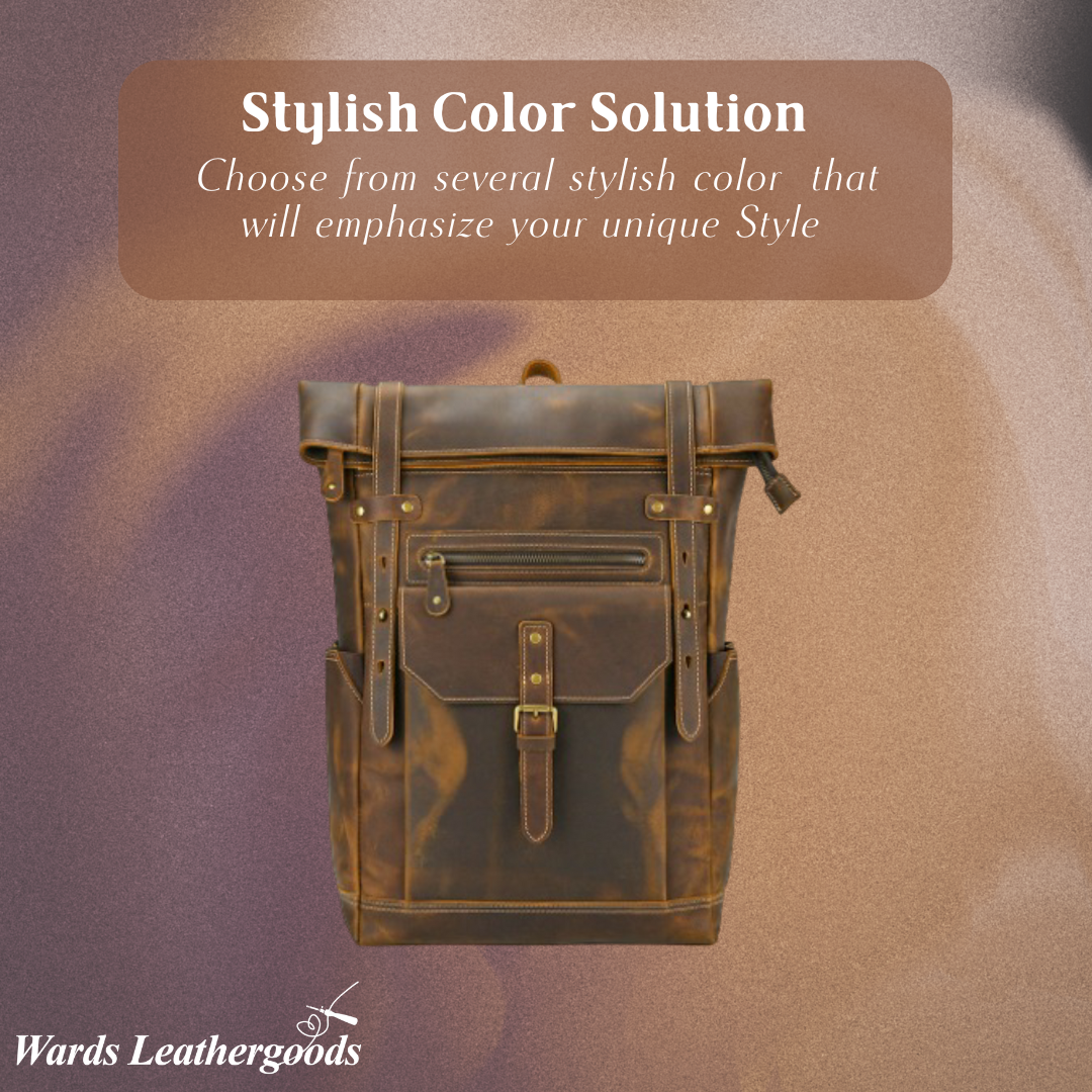 Stephen | Vintage Leather Roll-Top | Backpack