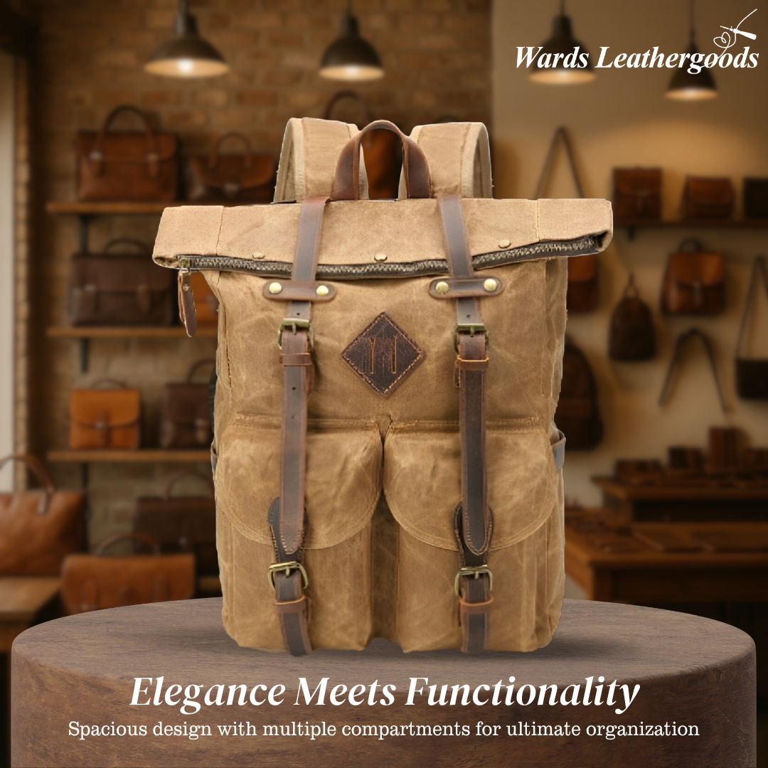 Edriel | Laptop Leather Roll-Top | Backpack