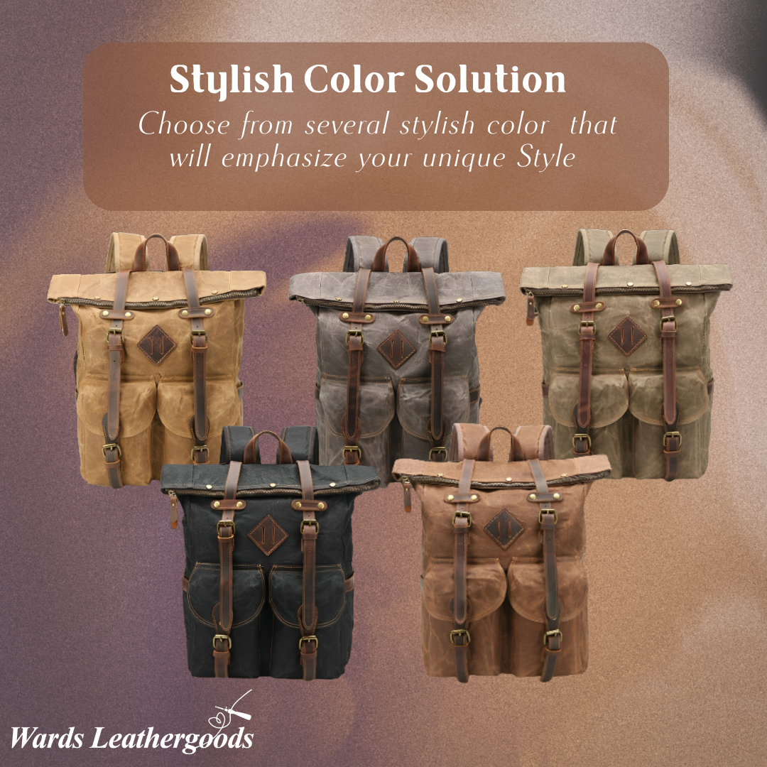 Edriel | Laptop Leather Roll-Top | Backpack