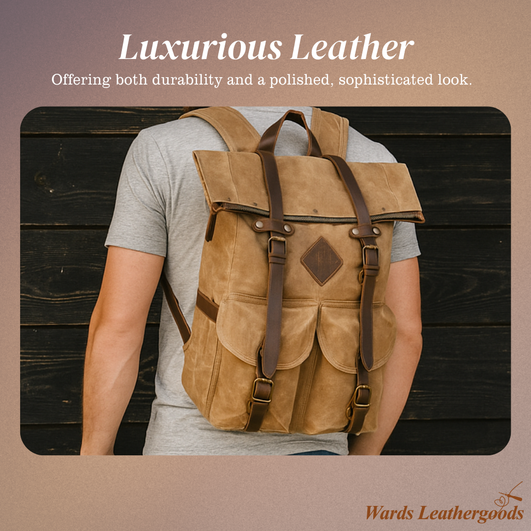 Edriel | Laptop Leather Roll-Top | Backpack