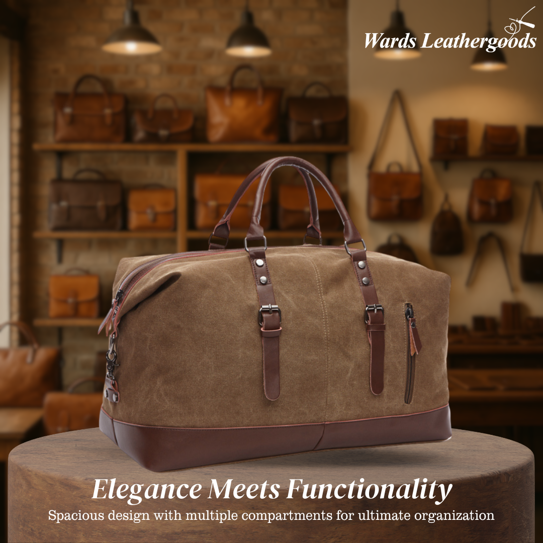 Leo | Stylish Leather Travel Set | Duffel Bag
