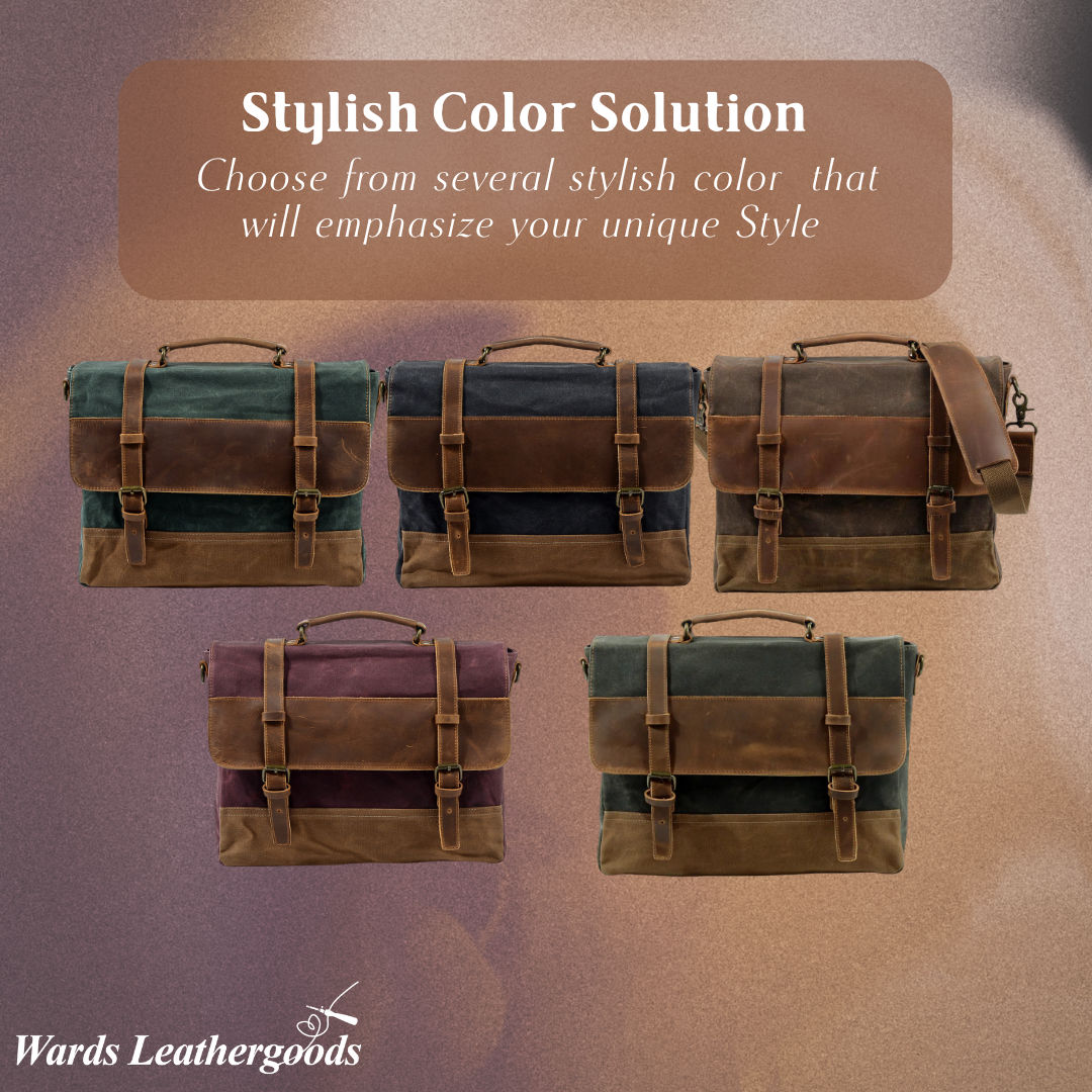 Kevin | Sturdy Canvas Leather | Messenger Bag
