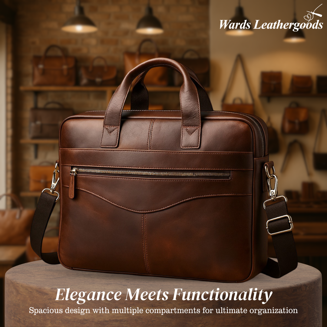 Anthony | Modern Leather Briefcase | Crossbody Bag