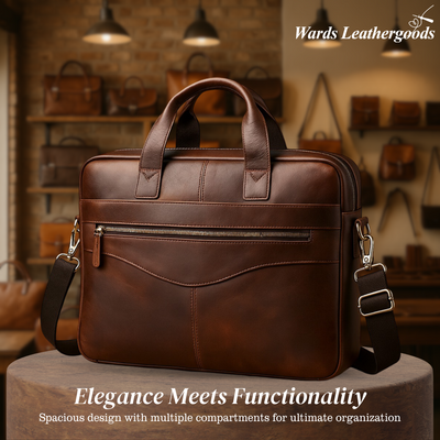 Anthony | Modern Leather Briefcase | Crossbody Bag