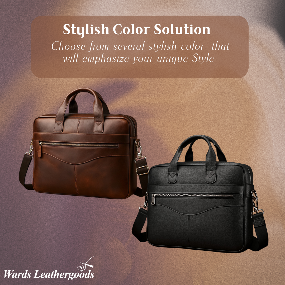 Anthony | Modern Leather Briefcase | Crossbody Bag