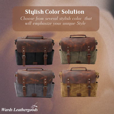 Edward | Vintage Canvas with Leather Flap | Messenger Bag