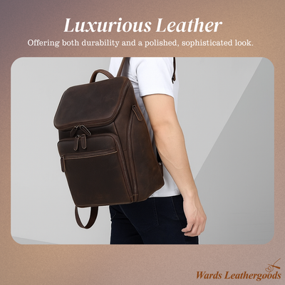 Laurent | Classic Leather with Front Pocket | Backpack
