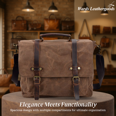 Clark | Vintage Waxed Canvas Leather Straps | Messenger bag