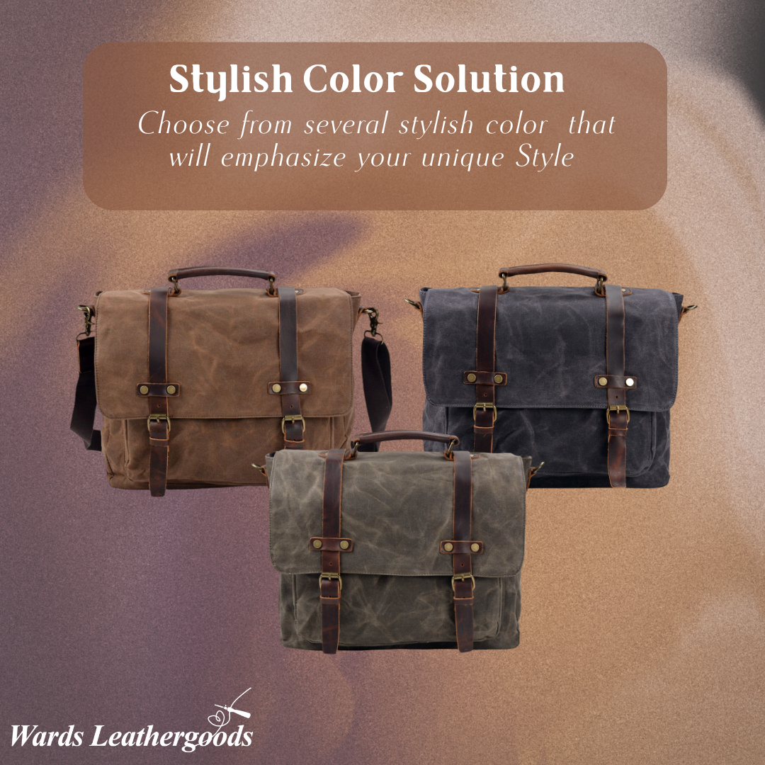 Clark | Vintage Waxed Canvas Leather Straps | Messenger bag