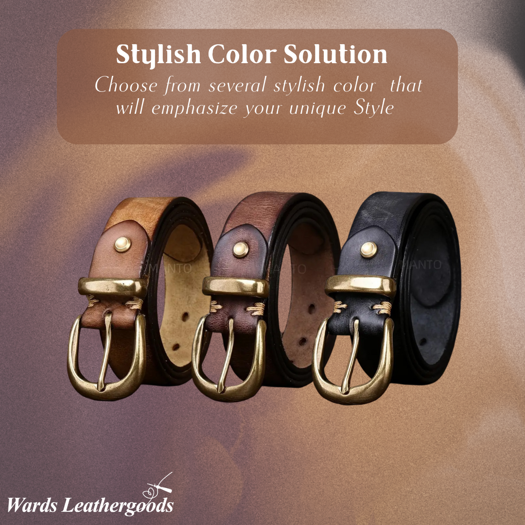 Luca | Retro Belt with Gold Buckle