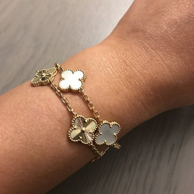 ARMBAND FYRKLÖVER GLÜCK WIT