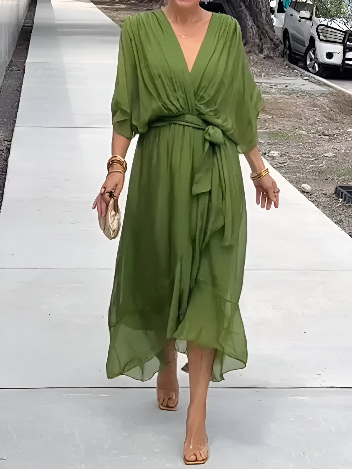 Claire | Tie-Waist Midi Dress