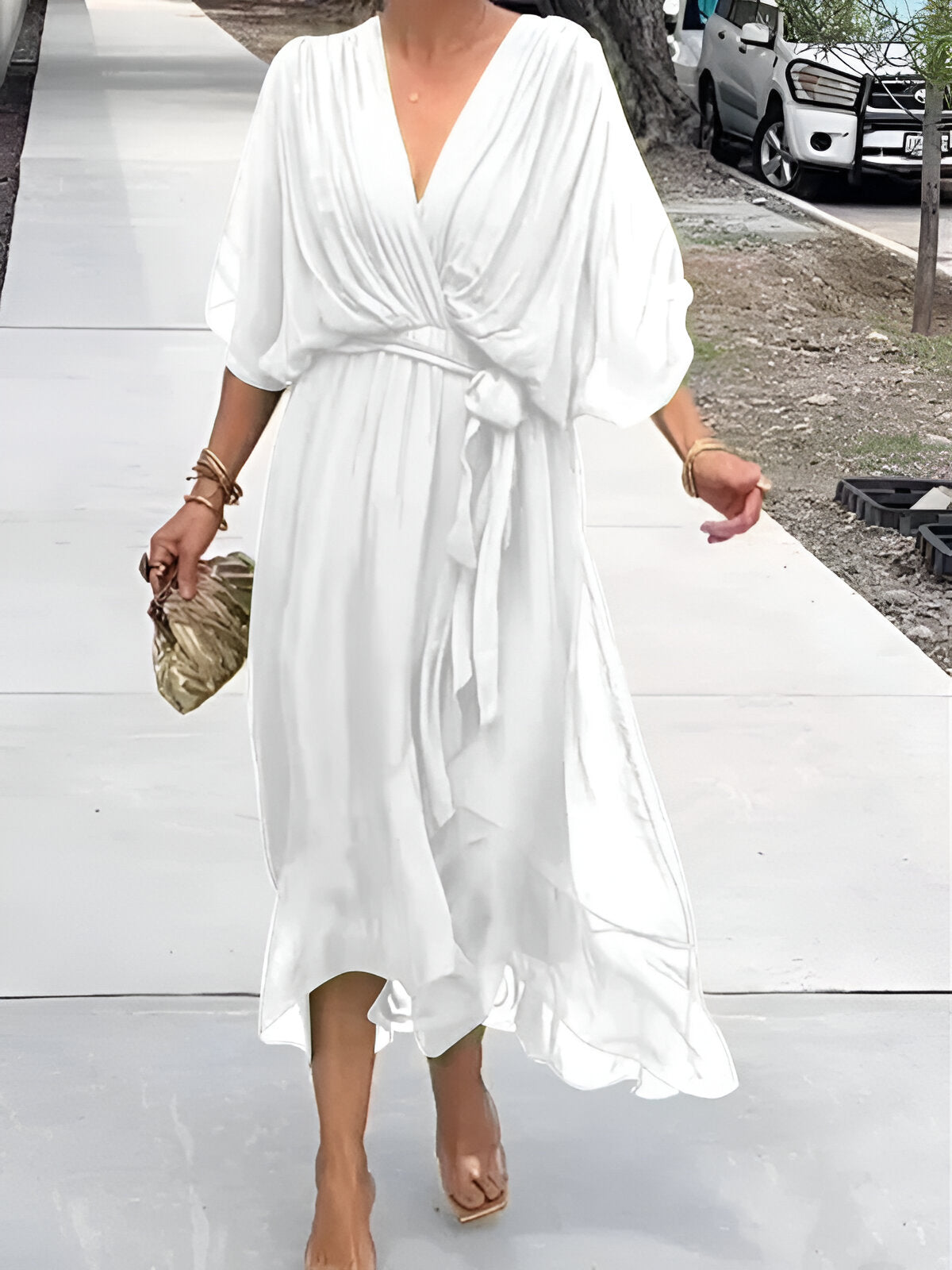 Claire | Tie-Waist Midi Dress