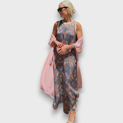 Elveria –  Maxi dress with cardigan