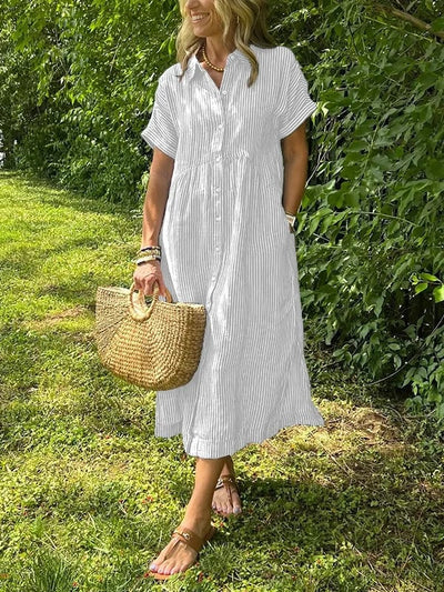 Isabelle | Striped Elegance Maxi Dress