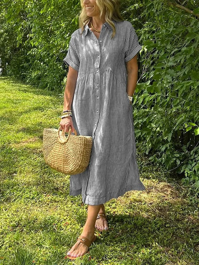 Isabelle | Striped Elegance Maxi Dress
