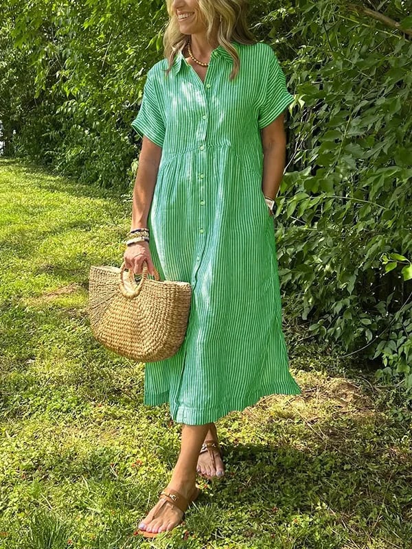 Isabelle | Striped Elegance Maxi Dress