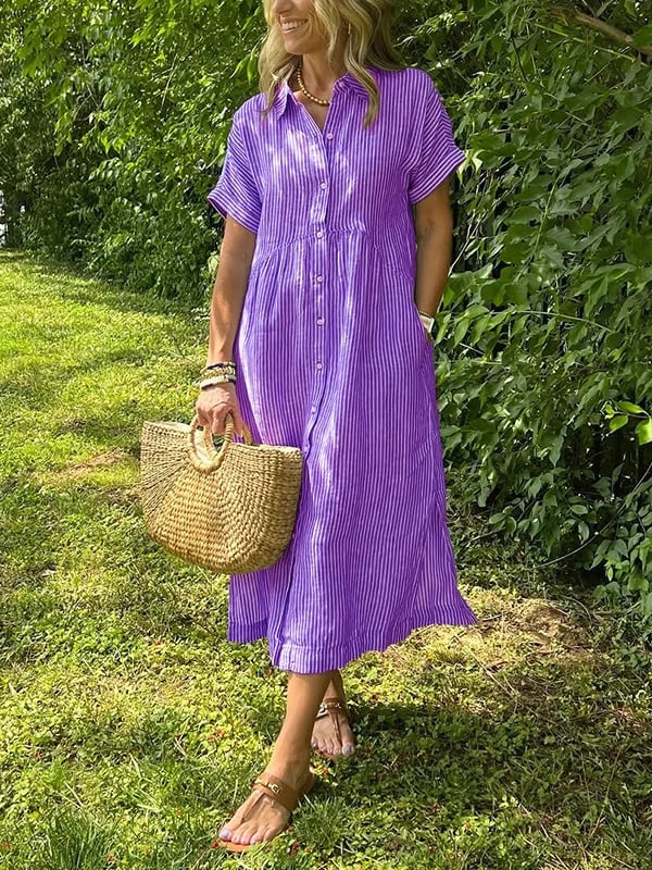 Isabelle | Striped Elegance Maxi Dress